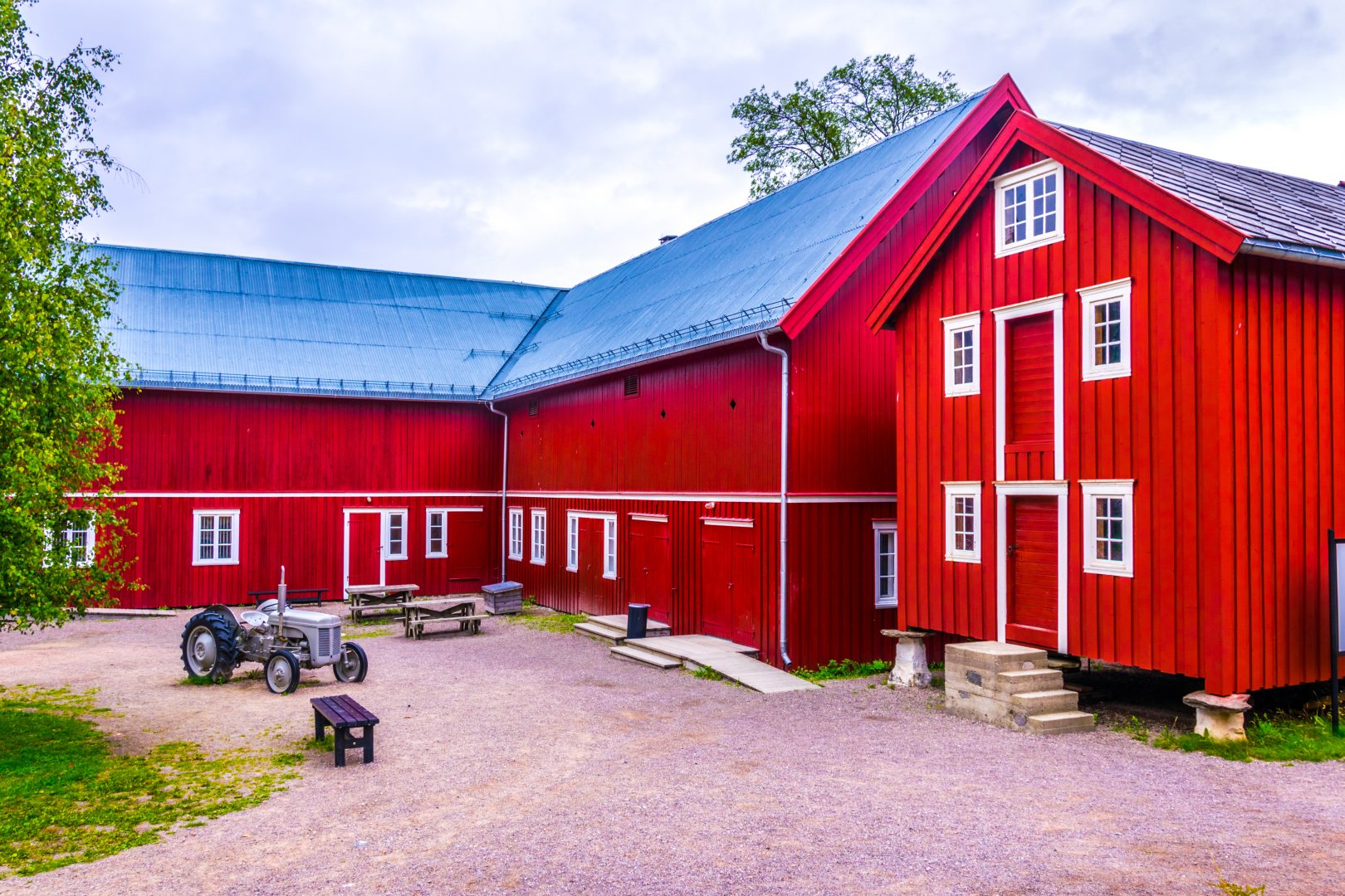 View of a traditional farmhouse in the Norwegian Folk Museum in Oslo ...